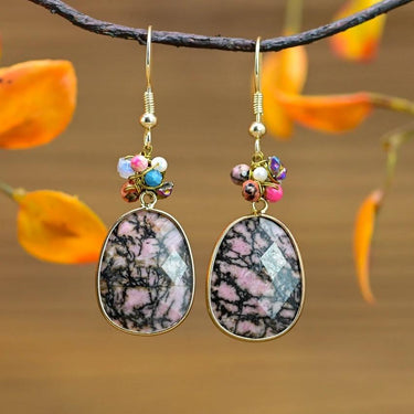 Idyllseason Rhodochrosite Dangle Earrings-Your Soul Place